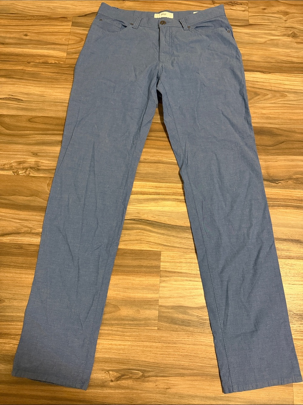 Brax Men’s 33x34 Cadiz Ultralight Straight Leg Chambray Blue Pants Casual Golf